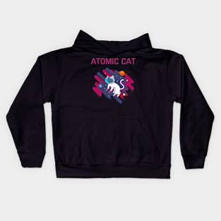 Atomic cat in outer space Kids Hoodie